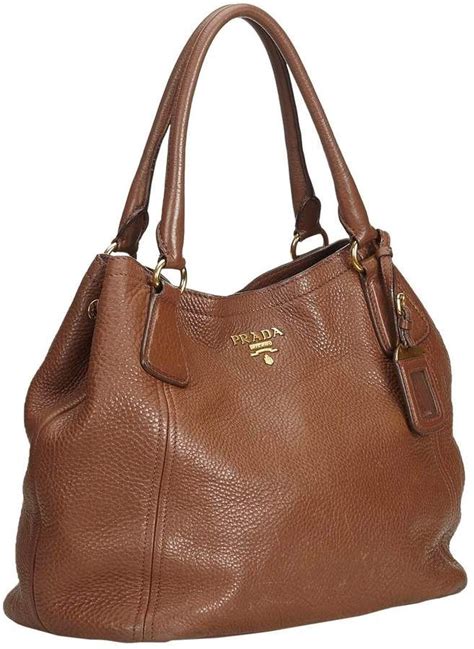 prada brown leather handbag|prada women's purse.